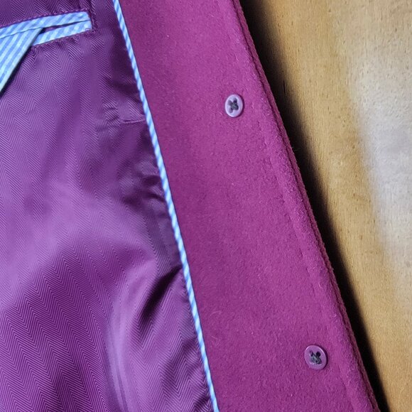 Lands' End Burgundy Wool Cashmere Blend Short Coat Jacket - 6P - Picture 5 of 14